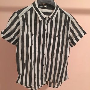 Black and White Block Stripe Shirt